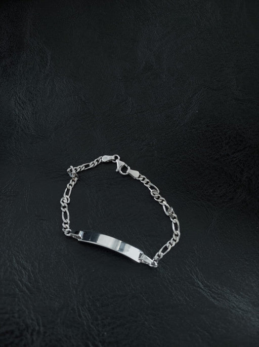 Bratara Figaro Argint 925, rodiat, cu placuta, lungime 17 cm