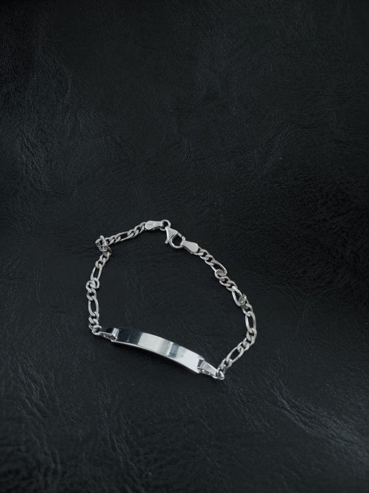 Bratara Figaro Argint 925, rodiat, cu placuta, lungime 17 cm