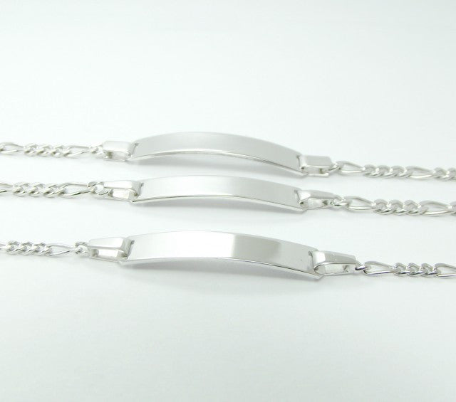 Bratara Figaro Argint 925, rodiat, cu placuta, lungime 18 cm