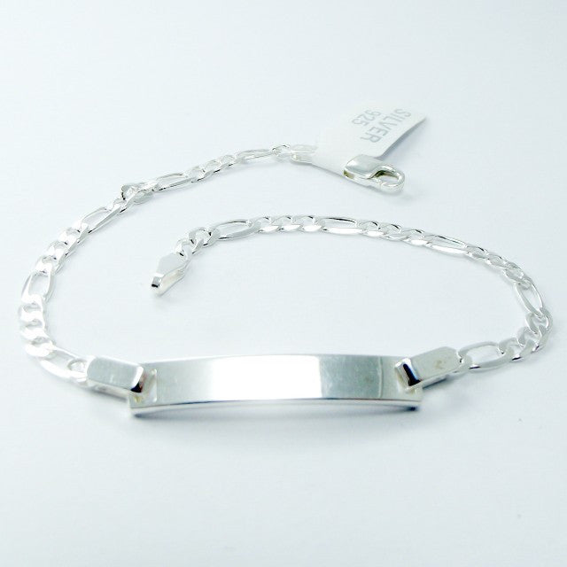 Bratara Figaro Argint 925, rodiat, cu placuta, lungime 21 cm