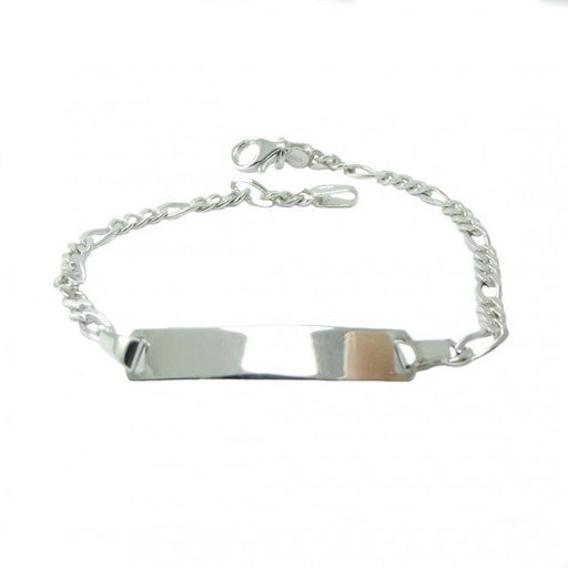 Bratara Figaro Argint 925, rodiat, cu placuta, lungime 21 cm