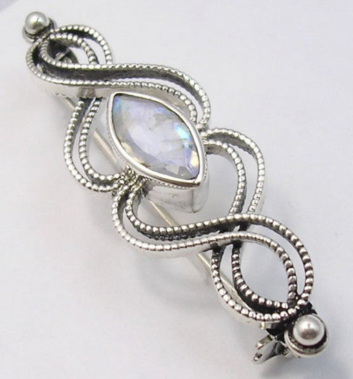 Brosa Argint 925 cu Piatra Lunii 4.7 cm lungime