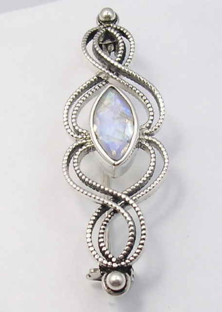 Brosa Argint 925 cu Piatra Lunii 4.7 cm lungime