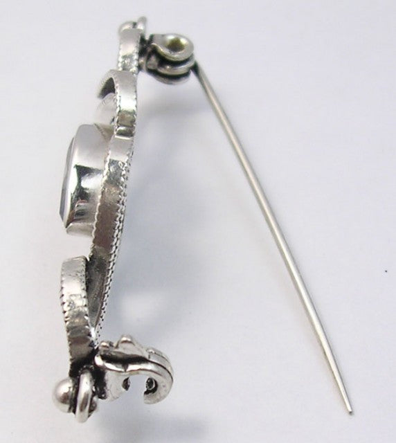 Brosa Argint 925 cu Piatra Lunii 4.7 cm lungime