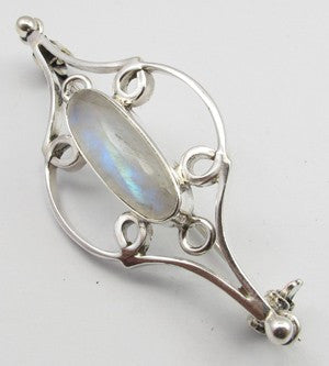 Brosa Argint 925 cu Piatra Lunii 5.1 cm lungime