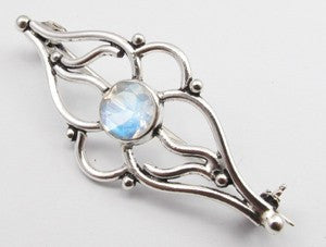 Brosa Argint 925 cu Piatra Lunii 5.1 cm lungime