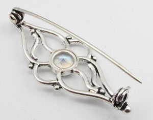 Brosa Argint 925 cu Piatra Lunii 5.1 cm lungime