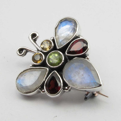 Brosa Argint 925 cu Pietre Multicolore 2.4 cm lungime