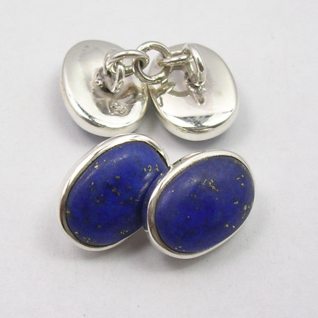 Butoni Argint 925 cu Lapis Lazuli, 1.4 cm lungime