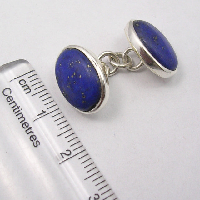 Butoni Argint 925 cu Lapis Lazuli, 1.4 cm lungime