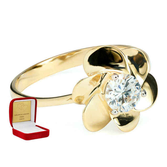 Inel elegant din Aur 8K cu floare 2.884