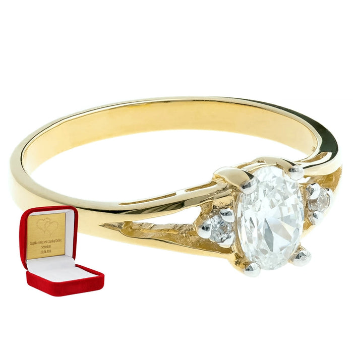 Inel Elegant Aur 8K cu Zirconii - Design Clasic