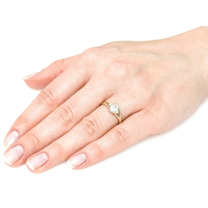 Inel Elegant Aur 8K cu Zirconii - Design Clasic