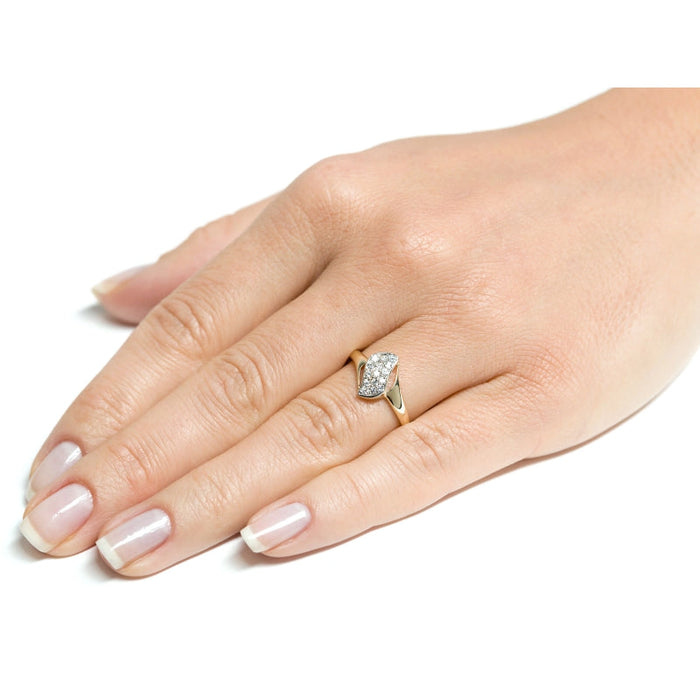 Inel Aur 8K cu Zirconii - Model Val Elegant