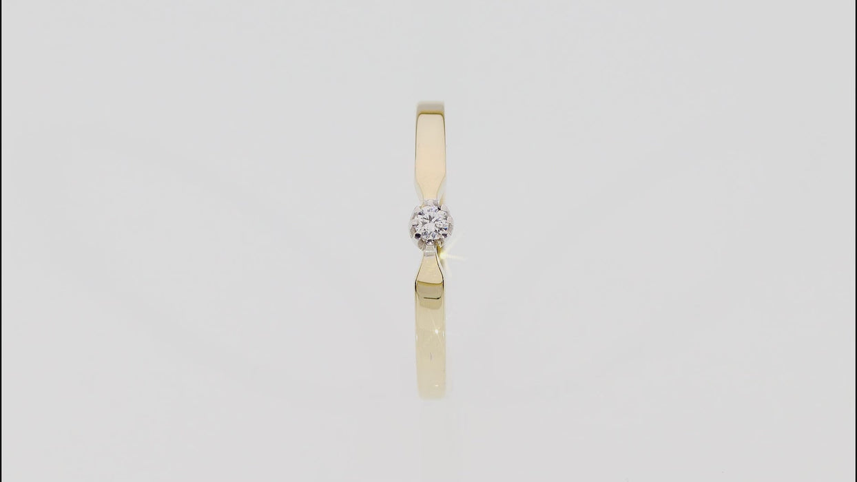 Inel Aur 14K cu Diamant Natural 0.04 ct