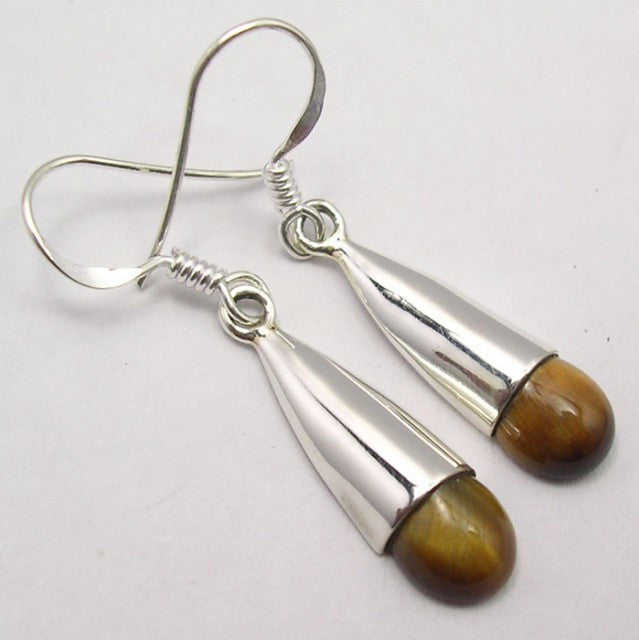 Cecei Argint 925 cu Ochi de Tigru, 3,8 cm lungime