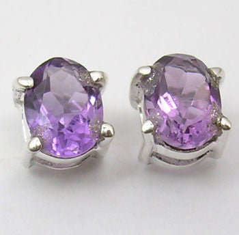 Cercei Argint 925 cu Ametist, 0.7 cm lungime