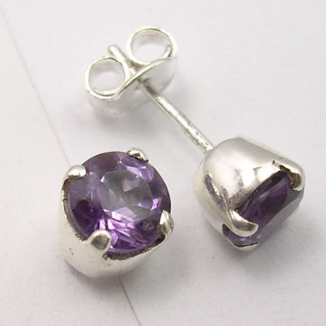 Cercei Argint 925 cu Ametist, 0.7 cm lungime