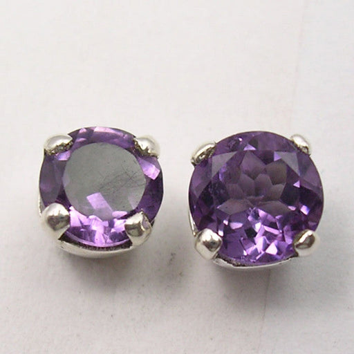 Cercei Argint 925 cu Ametist, 0.7 cm lungime