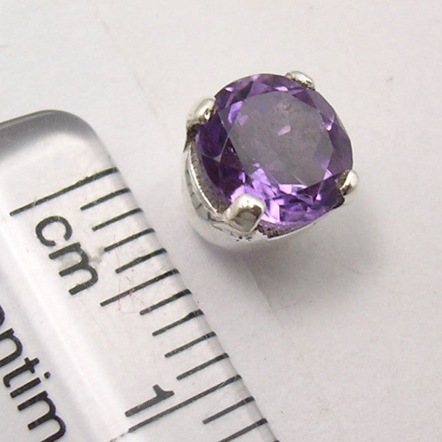 Cercei Argint 925 cu Ametist, 0.7 cm lungime