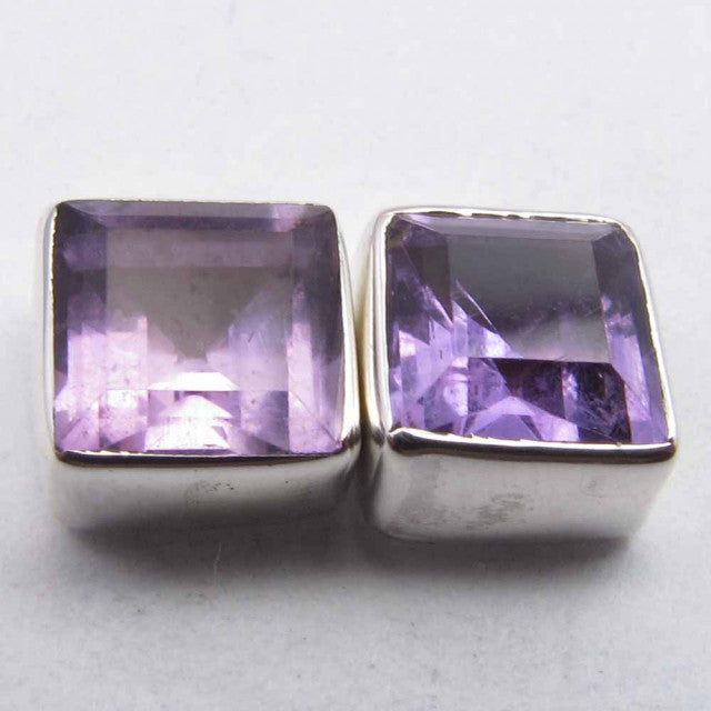 Cercei Argint 925 cu Ametist, 0.7 cm lungime