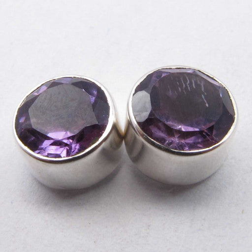Cercei Argint 925 cu Ametist, 0.8 cm lungime