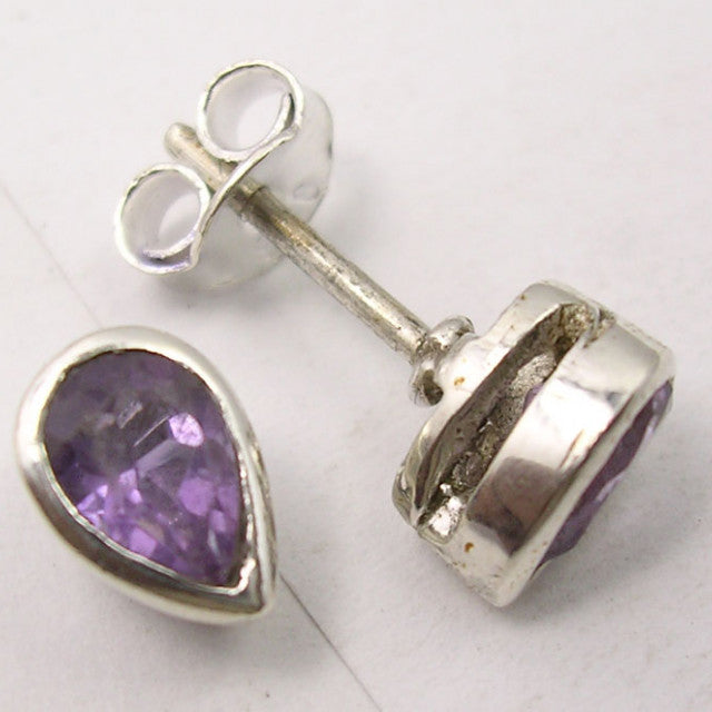 Cercei Argint 925 cu Ametist, 0.8 cm lungime