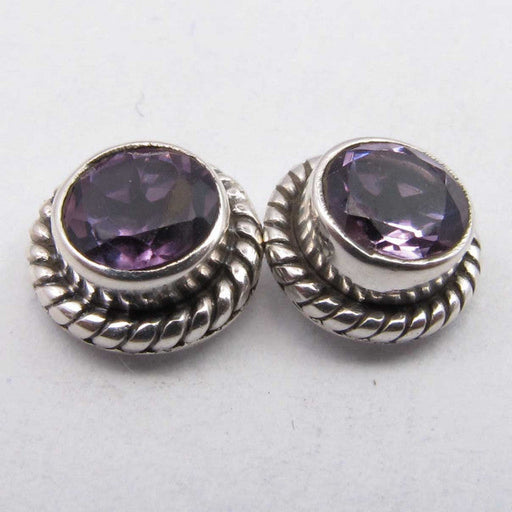 Cercei Argint 925 cu Ametist, 0.8 cm lungime