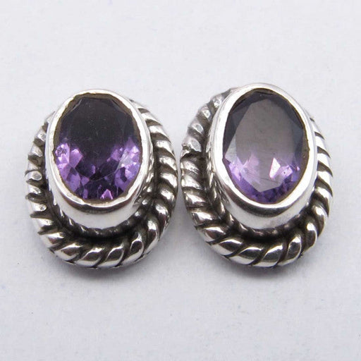 Cercei Argint 925 cu Ametist, 0.9 cm lungime