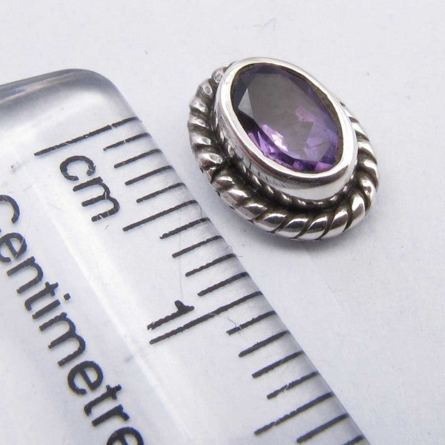 Cercei Argint 925 cu Ametist, 0.9 cm lungime