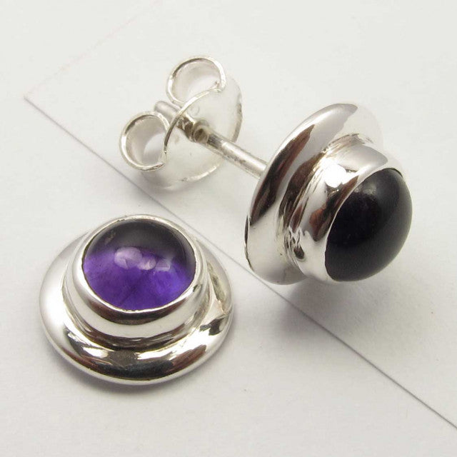 Cercei Argint 925 cu Ametist, 0.9 cm lungime