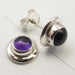 Cercei Argint 925 cu Ametist, 0.9 cm lungime