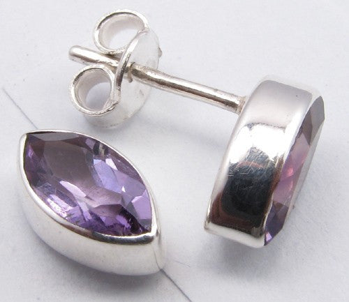 Cercei Argint 925 cu Ametist, 1.1 cm lungime