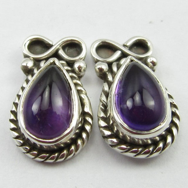 Cercei Argint 925 cu Ametist 1,4 cm lungime