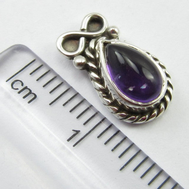 Cercei Argint 925 cu Ametist 1,4 cm lungime