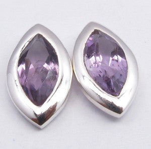 Cercei Argint 925 cu Ametist, 1.5 cm lungime
