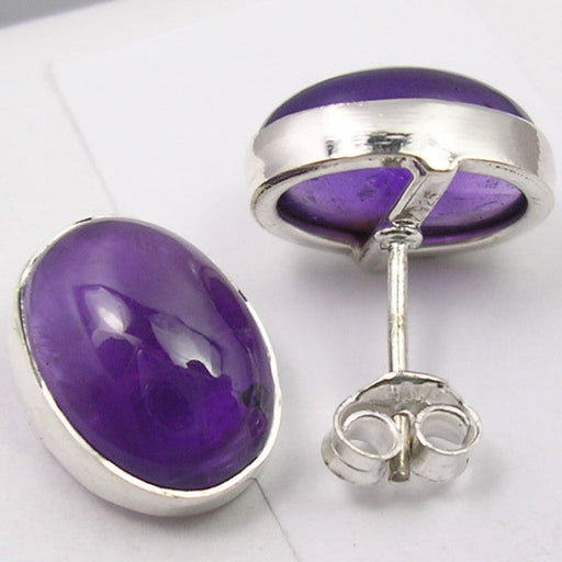 Cercei Argint 925 cu Ametist, 1.5 cm lungime