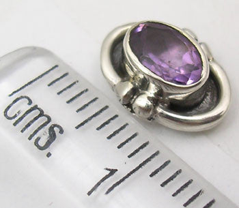 Cercei Argint 925 cu Ametist, 1 cm lungime