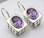 Cercei Argint 925 cu Ametist, 2.1 cm lungime