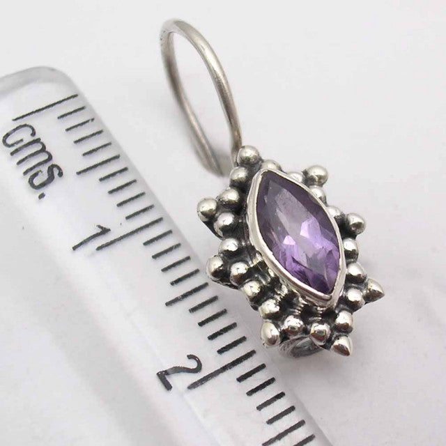 Cercei Argint 925 cu Ametist, 2.3 cm lungime