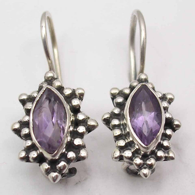 Cercei Argint 925 cu Ametist, 2.3 cm lungime