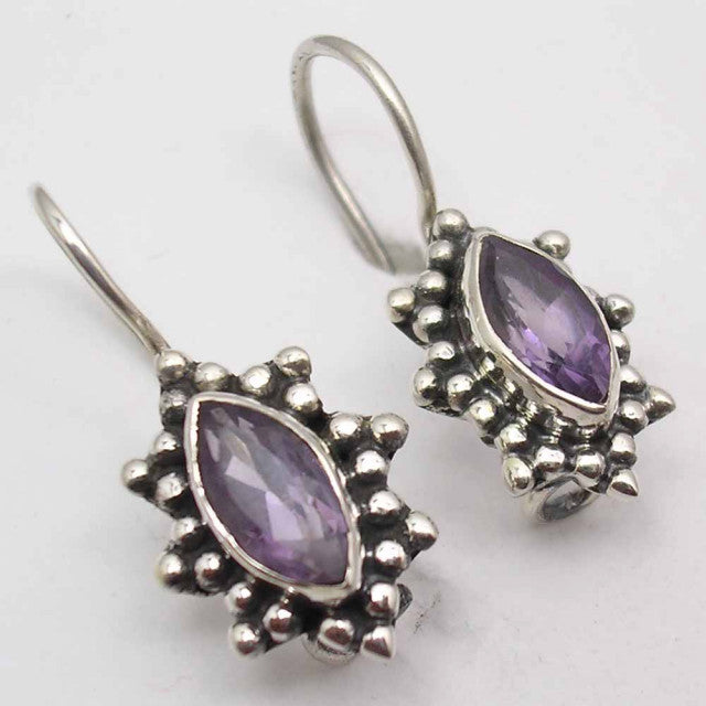 Cercei Argint 925 cu Ametist, 2.3 cm lungime