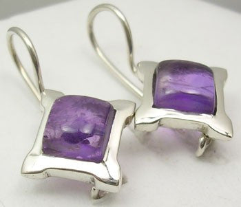 Cercei Argint 925 cu Ametist, 2.5 cm lungime