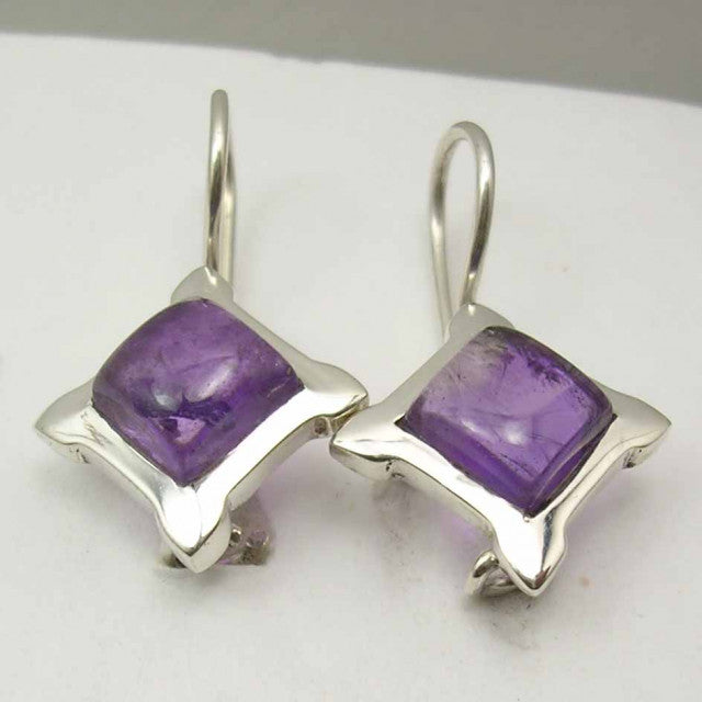 Cercei Argint 925 cu Ametist, 2.5 cm lungime