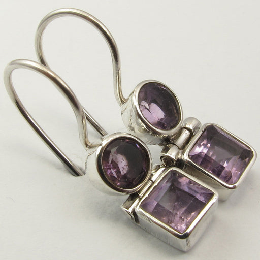 Cercei Argint 925 cu Ametist 2,5 cm lungime