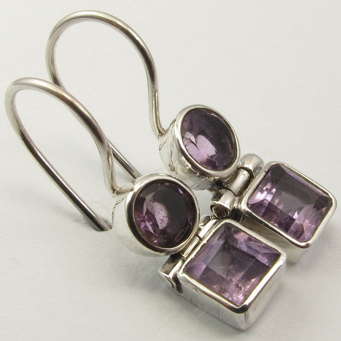 Cercei Argint 925 cu Ametist 2,5 cm lungime