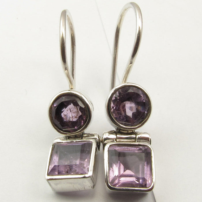 Cercei Argint 925 cu Ametist 2,5 cm lungime