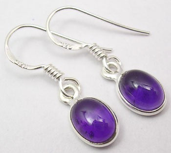 Cercei Argint 925 cu Ametist, 2.6 cm lungime