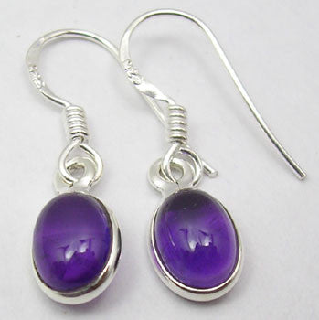 Cercei Argint 925 cu Ametist, 2.6 cm lungime
