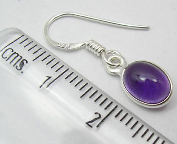 Cercei Argint 925 cu Ametist, 2.6 cm lungime